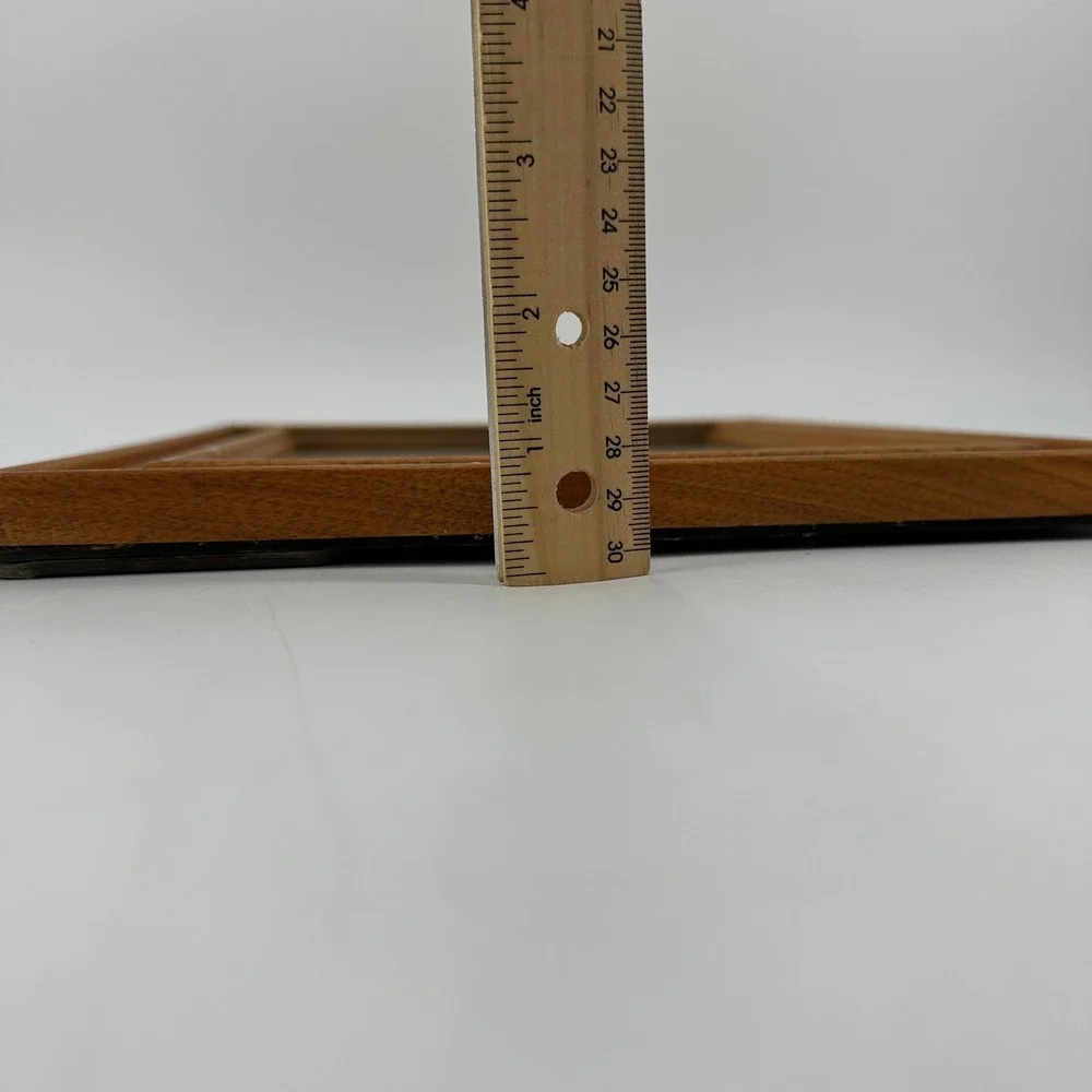 Vintage Oak Finish Wood Picture Frame Gold Scroll Accent Tabletop 8x10 Display
